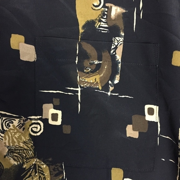 Fulton Street Shirt Mens 1X Banded Popover Abstract Print Quarter Button Front - Picture 6 of 10